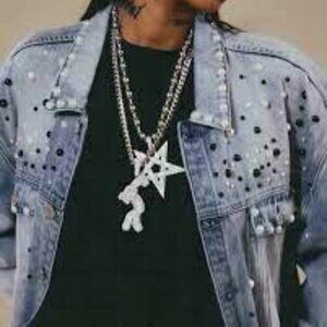 NWT - Homme Femme Unisex Pearl Denim Jacket